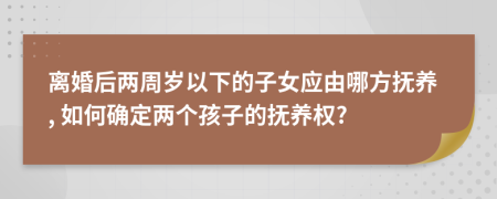 离婚后两周岁以下的子女应由哪方抚养, 如何确定两个孩子的抚养权?