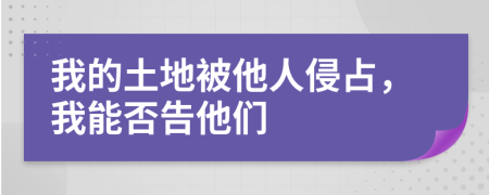 我的土地被他人侵占，我能否告他们