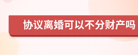 协议离婚可以不分财产吗