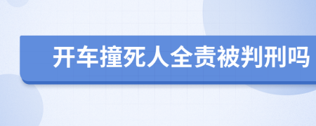 开车撞死人全责被判刑吗