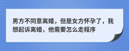 男方不同意离婚，但是女方怀孕了，我想起诉离婚，他需要怎么走程序