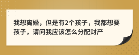 我想离婚，但是有2个孩子，我都想要孩子，请问我应该怎么分配财产