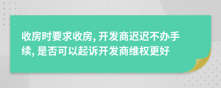 收房时要求收房, 开发商迟迟不办手续, 是否可以起诉开发商维权更好