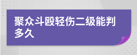 聚众斗殴轻伤二级能判多久