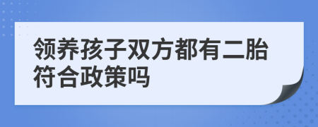 领养孩子双方都有二胎符合政策吗