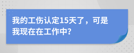 我的工伤认定15天了，可是我现在在工作中？