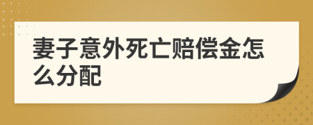 妻子意外死亡赔偿金怎么分配