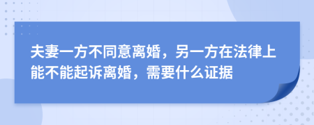 夫妻一方不同意离婚，另一方在法律上能不能起诉离婚，需要什么证据