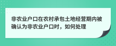 非农业户口在农村承包土地经营期内被确认为非农业户口时，如何处理