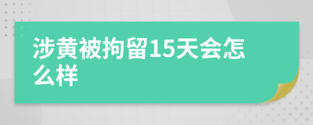 涉黄被拘留15天会怎么样