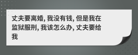 丈夫要离婚, 我没有钱, 但是我在监狱服刑, 我该怎么办, 丈夫要给我