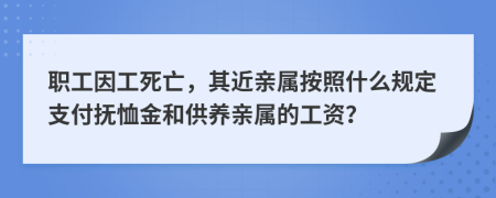 职工因工死亡，其近亲属按照什么规定支付抚恤金和供养亲属的工资？