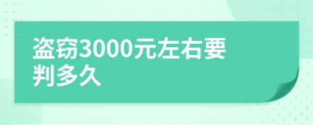 盗窃3000元左右要判多久