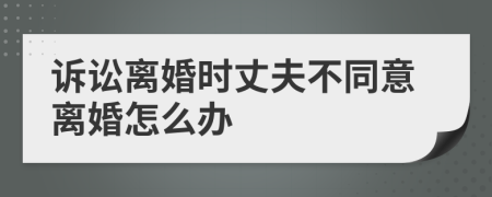 诉讼离婚时丈夫不同意离婚怎么办