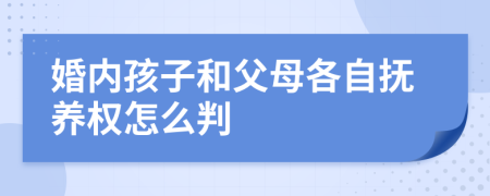 婚内孩子和父母各自抚养权怎么判