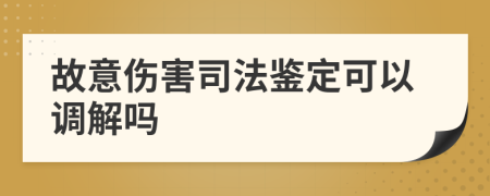 故意伤害司法鉴定可以调解吗