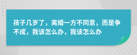 孩子几岁了，离婚一方不同意，而是争不成，我该怎么办，我该怎么办