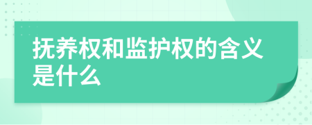 抚养权和监护权的含义是什么