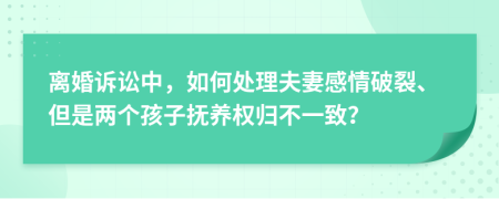 离婚诉讼中，如何处理夫妻感情破裂、但是两个孩子抚养权归不一致？