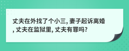 丈夫在外找了个小三, 妻子起诉离婚, 丈夫在监狱里, 丈夫有罪吗?