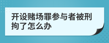 开设赌场罪参与者被刑拘了怎么办