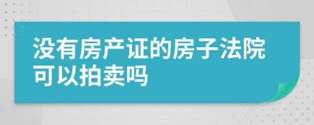 没有房产证的房子法院可以拍卖吗