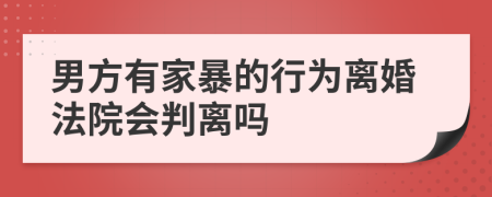 男方有家暴的行为离婚法院会判离吗