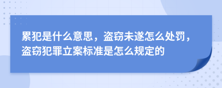 累犯是什么意思，盗窃未遂怎么处罚，盗窃犯罪立案标准是怎么规定的