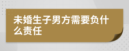 未婚生子男方需要负什么责任