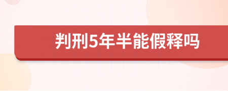 判刑5年半能假释吗