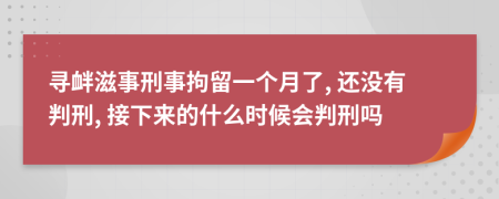 寻衅滋事刑事拘留一个月了, 还没有判刑, 接下来的什么时候会判刑吗