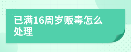 已满16周岁贩毒怎么处理