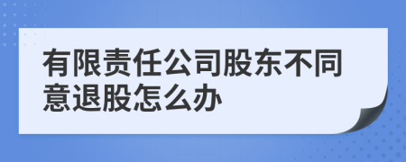 有限责任公司股东不同意退股怎么办