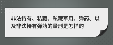 非法持有、私藏、私藏军用、弹药、以及非法持有弹药的量刑是怎样的