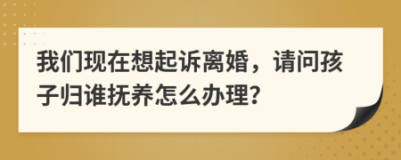 我们现在想起诉离婚，请问孩子归谁抚养怎么办理？