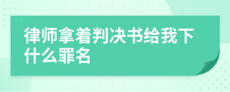 律师拿着判决书给我下什么罪名