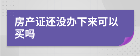 房产证还没办下来可以买吗