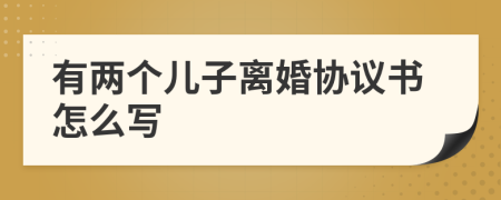 有两个儿子离婚协议书怎么写