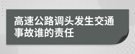 高速公路调头发生交通事故谁的责任