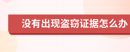 没有出现盗窃证据怎么办