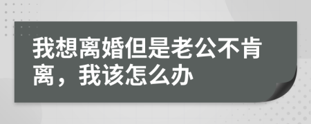 我想离婚但是老公不肯离，我该怎么办