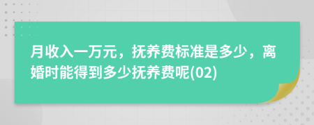 月收入一万元，抚养费标准是多少，离婚时能得到多少抚养费呢(02)