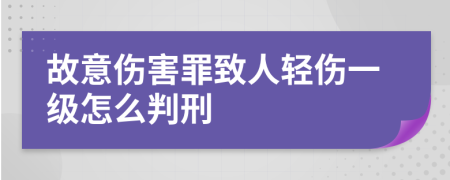 故意伤害罪致人轻伤一级怎么判刑