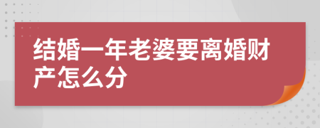 结婚一年老婆要离婚财产怎么分