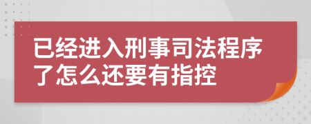 已经进入刑事司法程序了怎么还要有指控