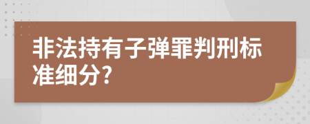 非法持有子弹罪判刑标准细分?