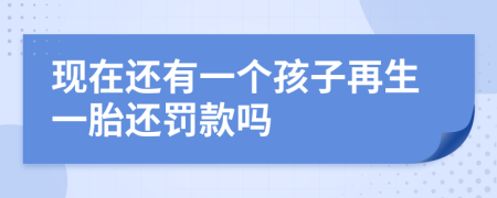 现在还有一个孩子再生一胎还罚款吗