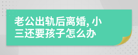 老公出轨后离婚, 小三还要孩子怎么办
