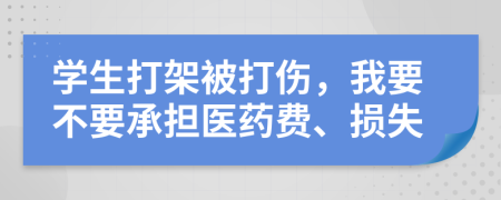 学生打架被打伤，我要不要承担医药费、损失