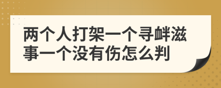 两个人打架一个寻衅滋事一个没有伤怎么判